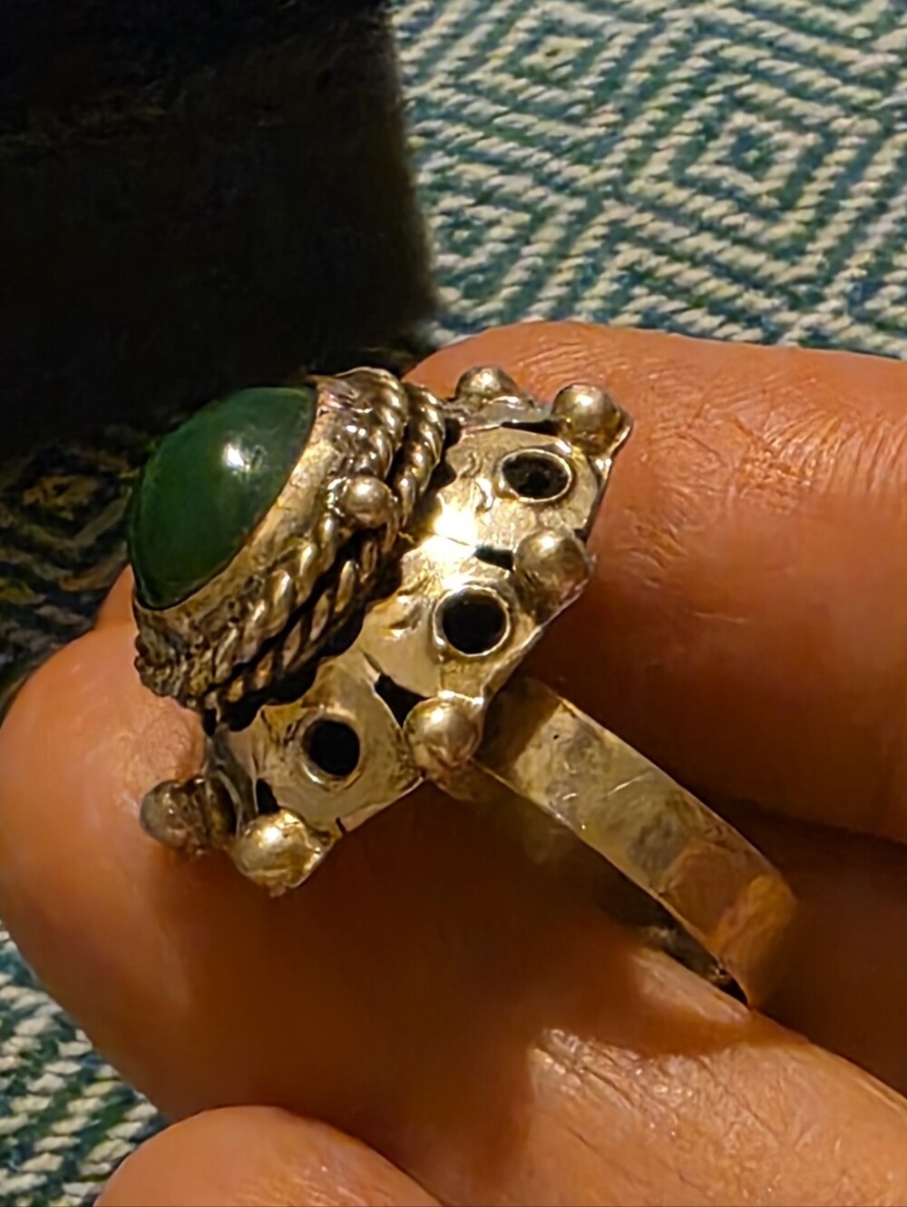 Vintage Mid Century Era Handcrafted Poison Ring